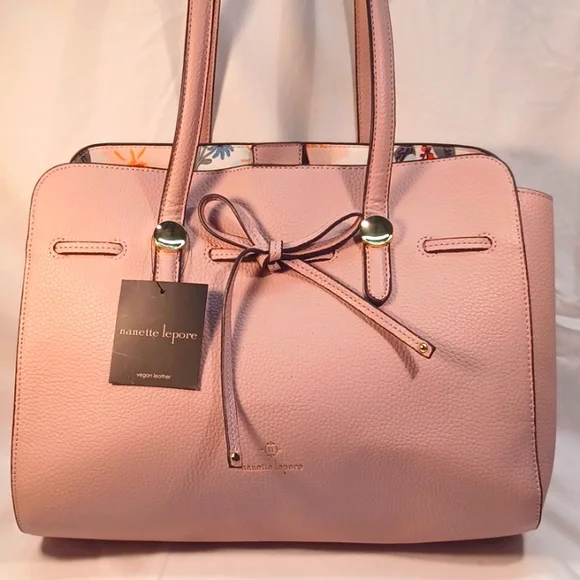 New with Tags Pink Tote by Nanette Lepore. Vegan Leather Beautiful Lining 😍 - Picture 2 of 8